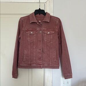 Maurices Pink Jean Jacket Distressed Denim Style